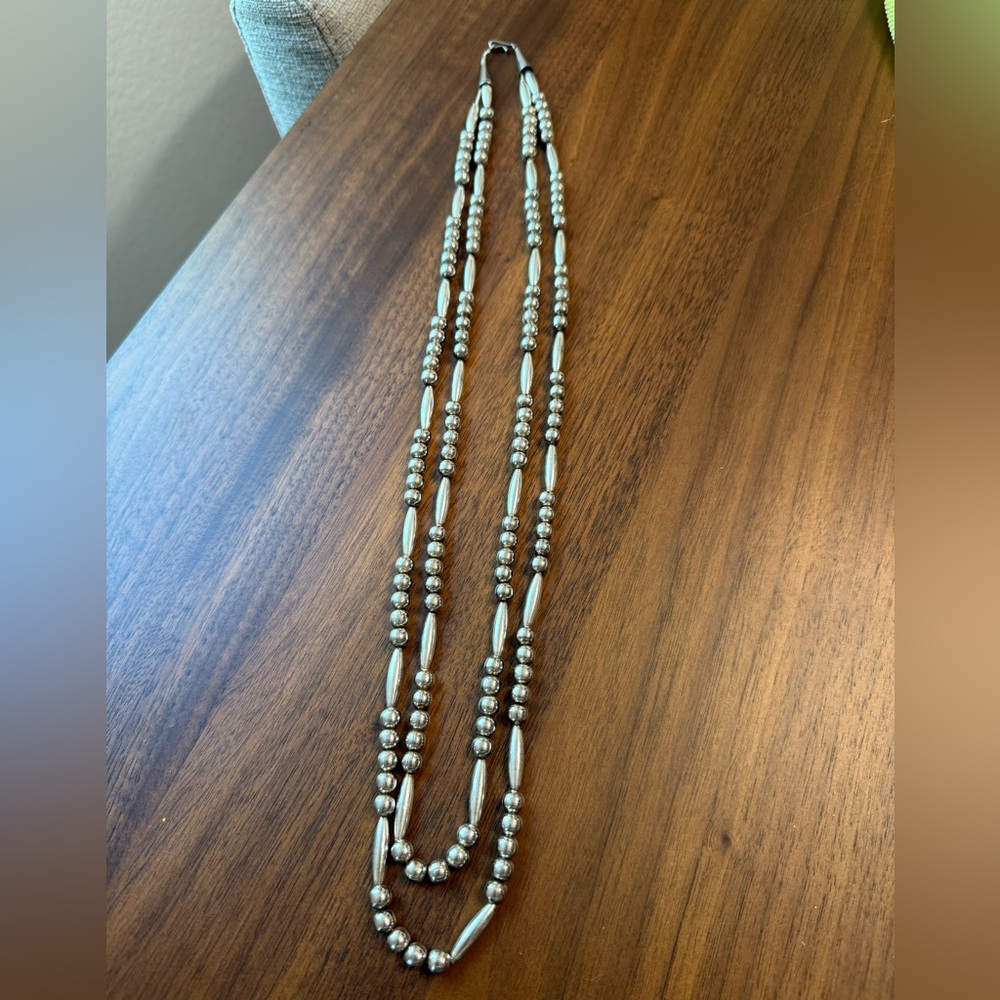 Southwestern Silver Beaded Necklace